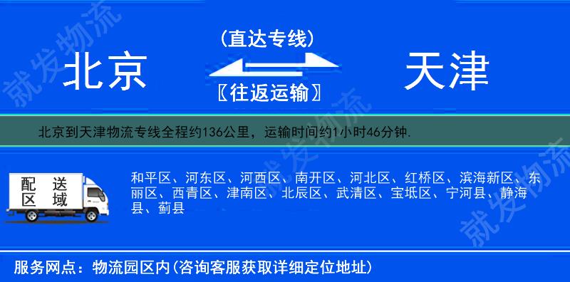 北京到天津物流運(yùn)費(fèi)-北京到天津物流公司-北京發(fā)物流到天津-